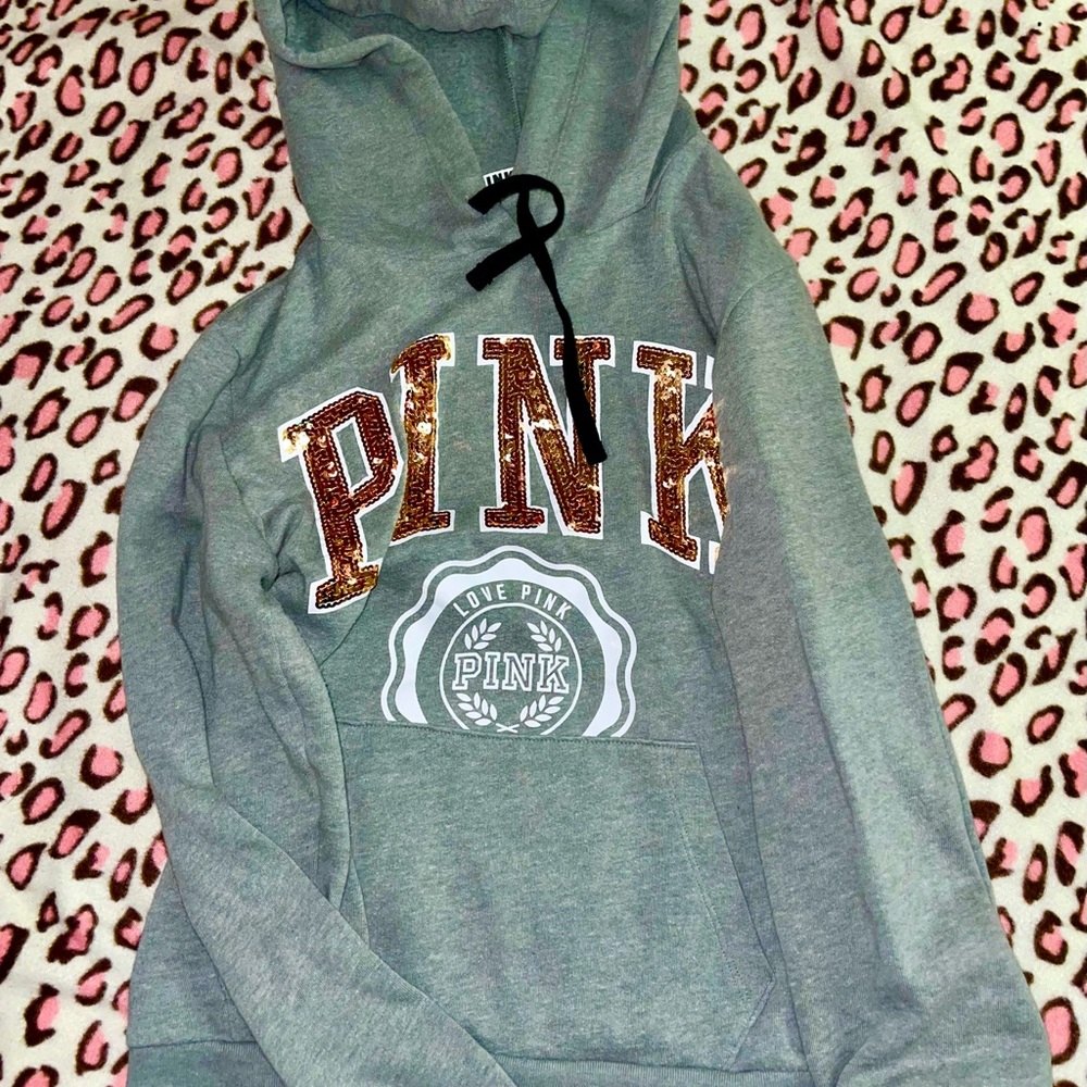 Sequin logo hoodie
